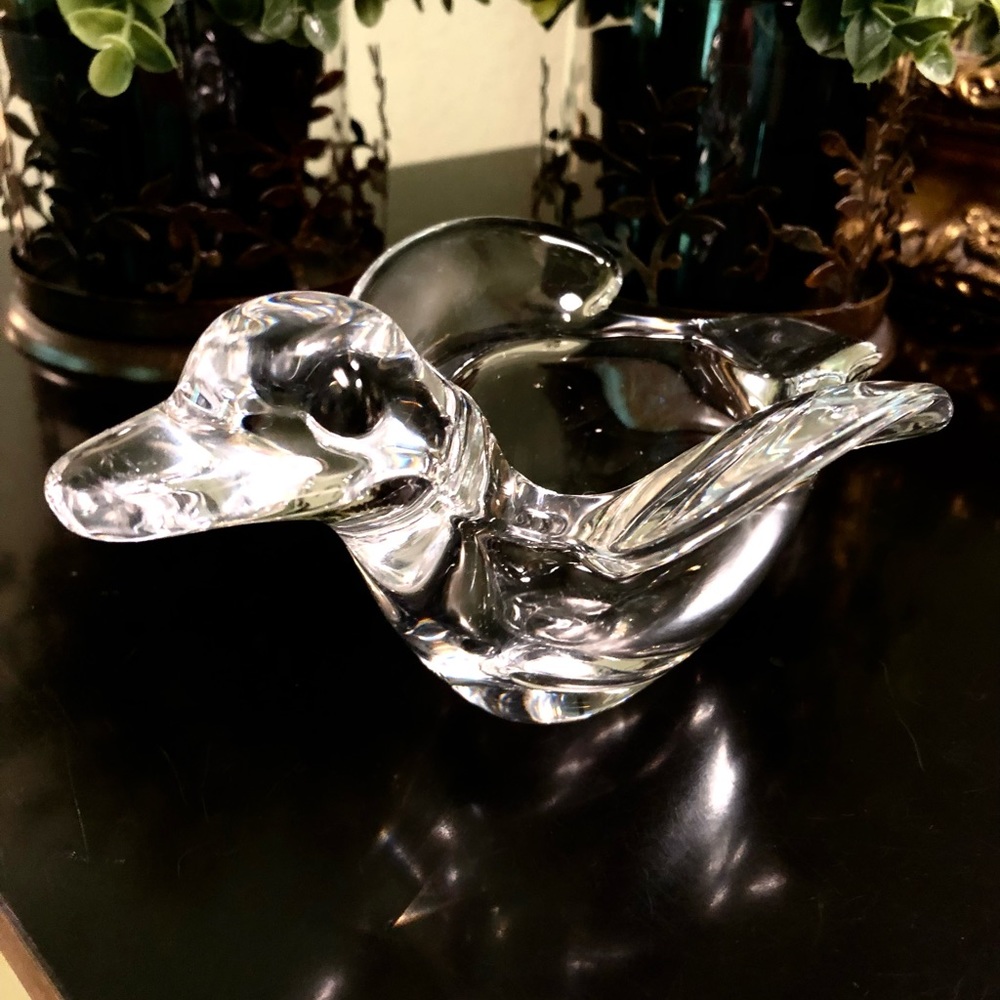 France Cofrac Art Verrier France Crystal Duck Signed